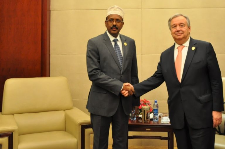 Madaxweyne Farmaajo iyo Xoghayaha Guud ee Qaramada Midoobay oo Kulmay