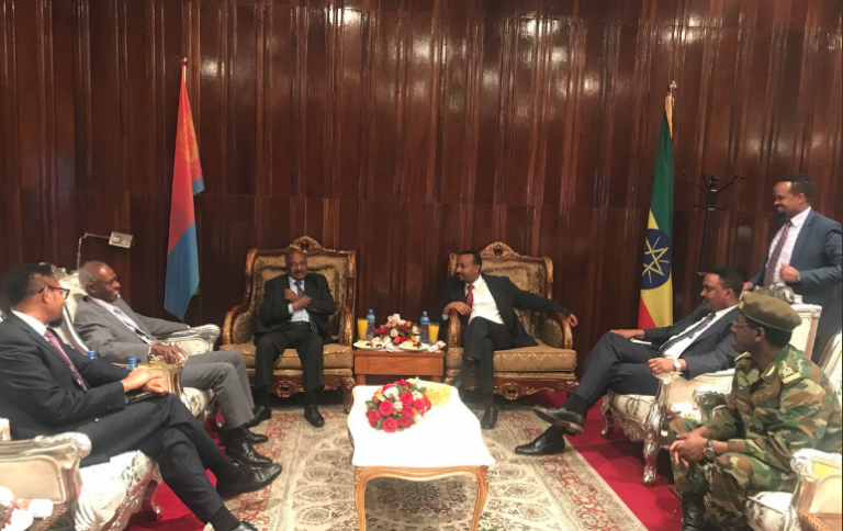 Eritrea iyo Ethiopia oo wadahadallo nabadeed uga bilowdeen Addis Ababa