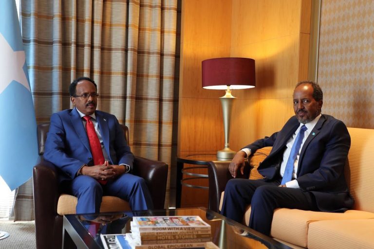 Madaxweyne Farmaajo oo Ankara kula kulmay madaxweyne Xasan Sheekh