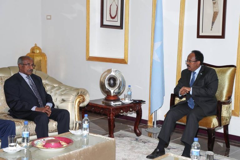 Madaxweyne Farmaajo oo Xafiiskiisa ku qaabilay wafdi sare oo ka socda dalka Ereteriya