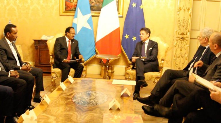 Madaxweyne Farmaajo iyo RW Conte oo ka wada hadlay xoojinta xiriirka Soomaaliya iyo Talyaaniga