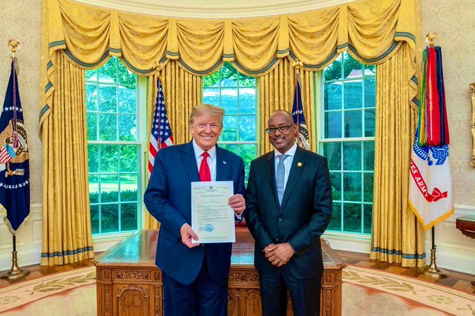 Soomaaliya oo soo Dhoweysay Aqbalaadda Mareykanka ee Safiirka Cusub ee Soomaaliya ee Washington.