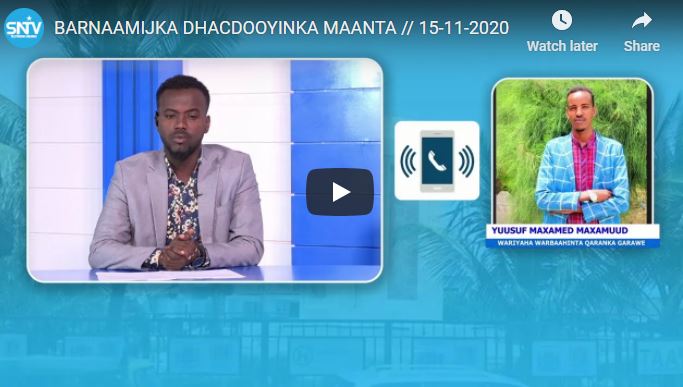 (DAAWO) BARNAAMIJKA DHACDOOYINKA MAANTA // 15-11-2020