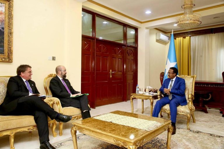 Madaxweyne Farmaajo Oo Villa Soomaaliya ku qaabilay Wasiirka Arrimaha Afrika ee Xukumadda Ingiriiska+(SAWIRRO).