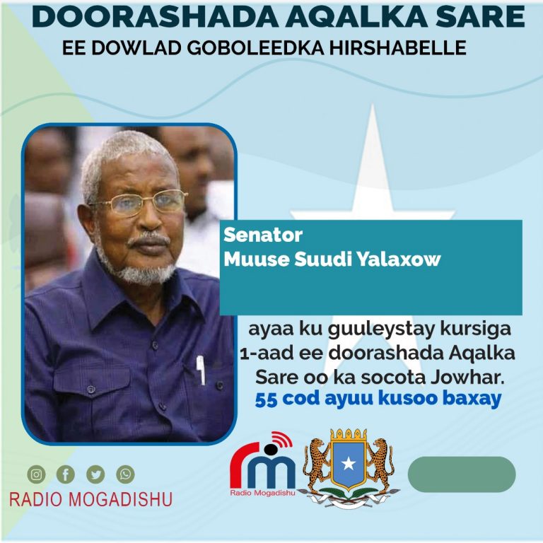 Seddax Senator oo lagu doortay Jowhar iyo wararkii u dambeeyey ee doorashada Aqalka Sare