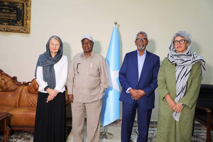 Guddoomiyaha Aqalka Sare Senator Abdi Hashi Abdullahi oo  maanta xafiiskiisa ku qaabilay wafdi ay hoggaaminayso u qaabilsanaha Midowga Yurub arrimaha geeska Africa.