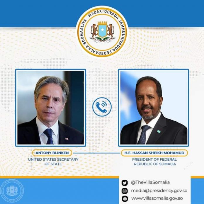 Madaxweynaha JFS iyo xoghayaha arrimaha dibadda Mareykanka oo  kawada hadlay iskaashiga labada dal.