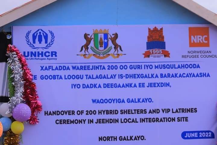 Puntland oo xariga ka jartay 200 oo guri iyo suuliyaashood oo loo dhisay barakacayaasha degmada magaalada Gaalkacyo,