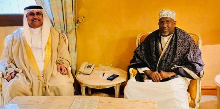 Guddoomiye Sheikh Aadan Madoobe oo la kulmay Guddoomiyaha Baarlamaanka Carabta