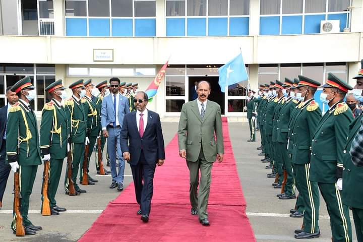 Madaxweynaha JFS Hassan Sheikh Maxamuud oo maanta muqdisho dib ugu soo laabanaya kadib Booqasho uu ku tagay Magaalada Asmara