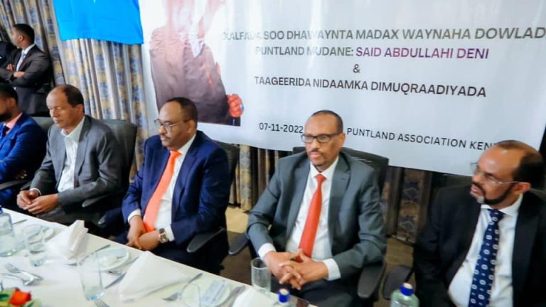 Madaxweynaha Puntland oo  dalka Kenya kaga qeybgalay xaflad  lagu soodhaweynayey taasi oo ay soo qaban qaabiyeen Soomaalida ku nool Dalka Kenya.