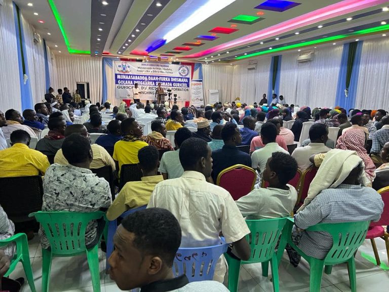 Munaasabadda lagu Daah-furayey  Dhismaha Golaha Deegaanka Degmada Guriceel ee Gobolka Galgaduud  oo xalay lagu qabtay Magaaladas