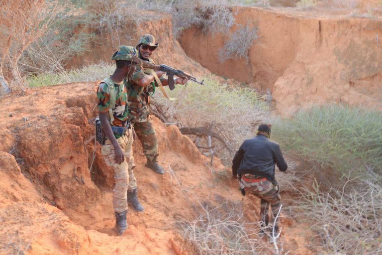 Ciidamada Xoogga Dalka iyo Daraawiishta Galmudug oo Argagixisada Al-shabaab ka saaray degaanka Doonyaale ee Gobolka Mudug.