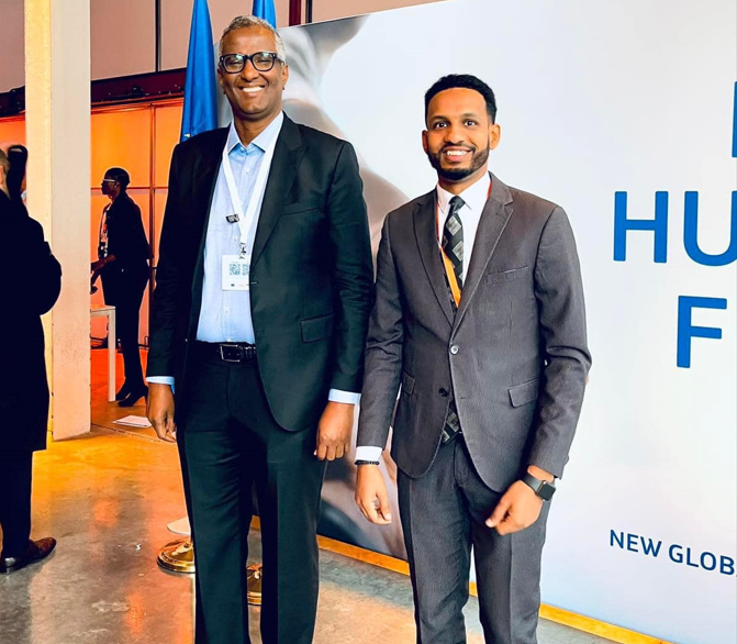 Ergeyga gaarka ah ee Madaxweynaha JFS u qaabbilsan gurmadka abaaraha oo ka qeyb galay madasha Bini’aaddannimada Yurub