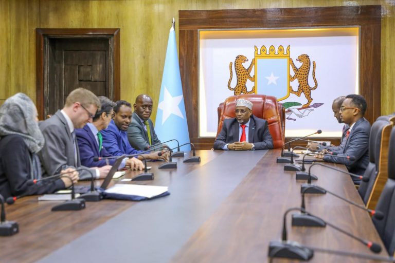 Guddoomiyaha Golaha Shacabka oo xafiiskiisa ku qaabilay Wafdi ka socda Qaramada Midoobay.