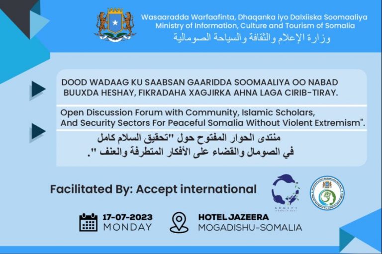 Wasiirka warfaafinta oo daah-furay dood wadaag ku aaddan gaarista Soomaaliya oo nabad ah