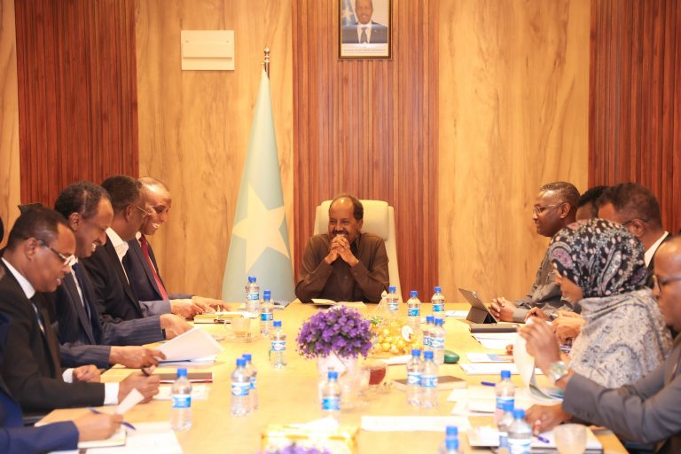 Madaxweyne Xasan Sheekh oo la kulmay guddiga Qaran ee la dagaalanka lacagta sharciga darrada iyo maalgalinta argagixisadda