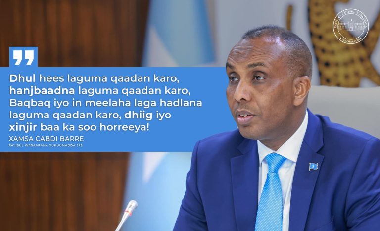 Ra’iisal wasaare Xamsa oo shacabka Somaliland ugu baaqay in ay u istaagaan difaaca dalka