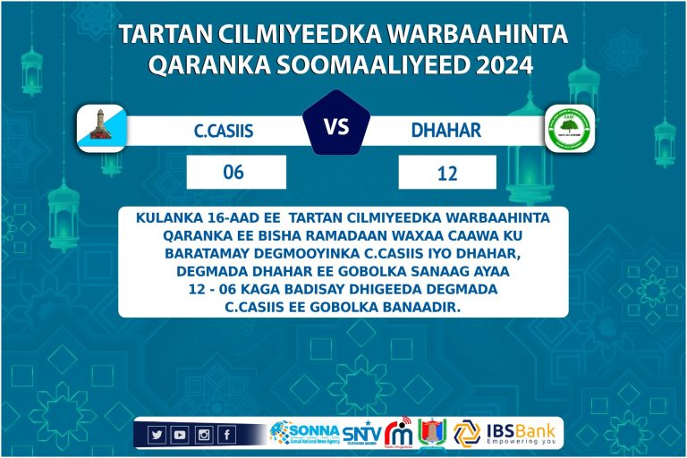 Tartan cilmiyeedka bisha Ramadaan oo galay sanadkii Afar iyo tobnaad oo ay qabaneyso Warbaahinta Qaranka