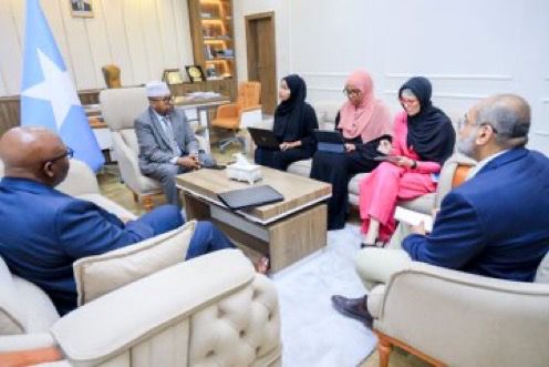 Wasiirka Arrimaha Gudaha XFS oo la kulmay Kuxigeenka ergeyga xogheyaha guud ee Qaramada Midoobey Soomaliya