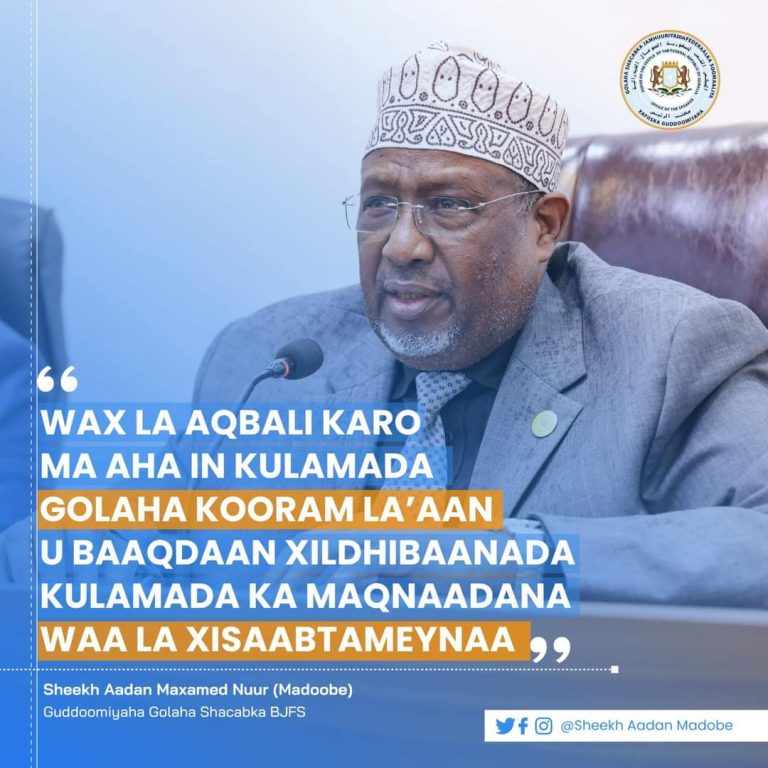 Guddoomiyaha Golaha Shacabka oo la hadlay Xildhibaanada ka maqan Kullamada Baarlamaanka