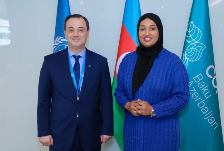 Wasiirka degaanka iyo isbaddelka Cimilada XFS oo kulan la qaadatay Madaxa COP29