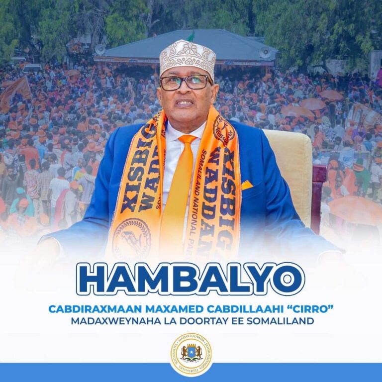 Madaxweyne Xasan Sheekh oo hambalyo u diray Madaxweynaha la doortay ee Somaliland 