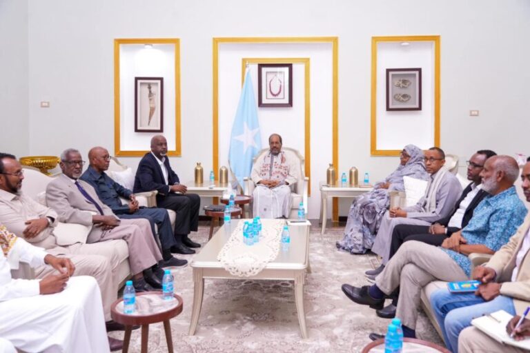 Madaxweyne Xasan Sheekh oo kulan la qaatay madaxda dalladaha ururrada bulshada rayidka