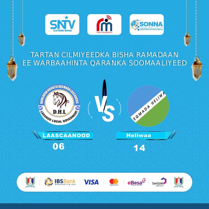 Degmada Heliwaa oo 14 dhibcood kaga badisay degmada Laascaanood