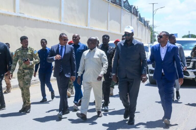 Ra’iisul Wasaare ku xigeenka labaad oo uu wehliyo Duqa Muqdisho ayaa Dhagax-dhigay dhismaha waddada Nasiib Buundo