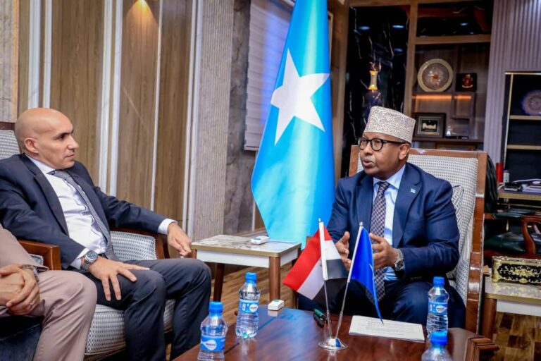 Wasiirka gaashaandhigga oo qaabilay danjiraha Masar ee Soomaaliya