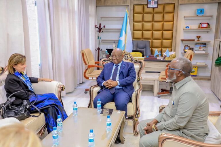 Wasiirka Warfaafinta oo xafiiskiisa ku qaabilay Safiirka Midowga Yurub ee Soomaaliya