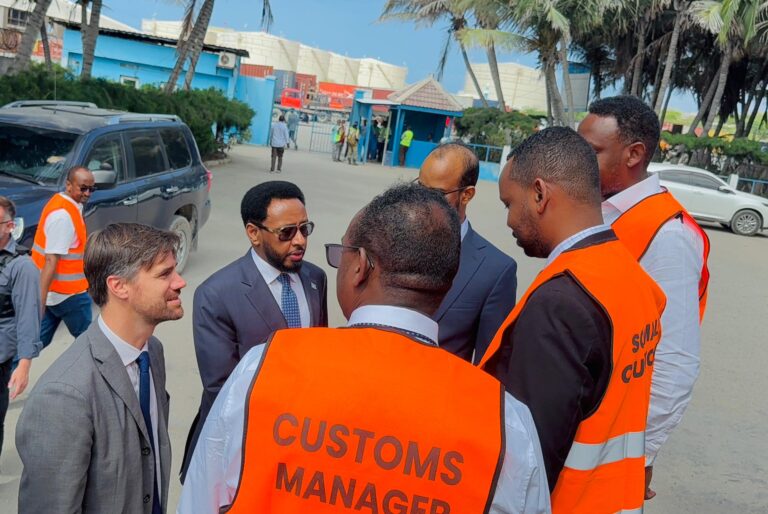 Wasiirka Maaliyadda XFS oo Dekedda Muqdisho ku soo dhaweeyay Safiirka Dowladda UK