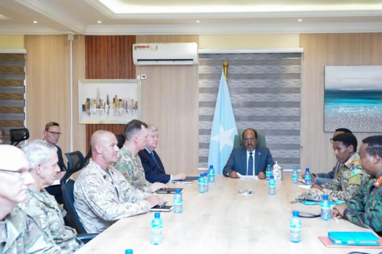Madaxweyne Xasan Sheekh oo la kulmay Taliyaha cusub ee AFRICOM 