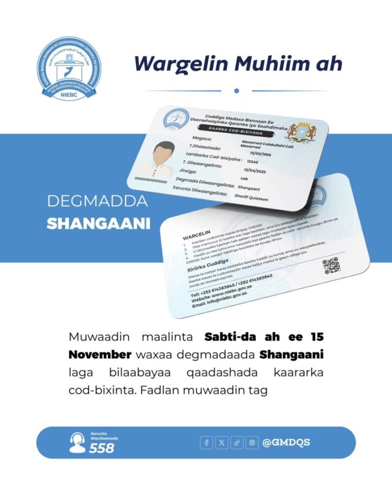 Muqdisho oo saaka laga bilaabay qaybinta kaarka codbixiyeyaasha