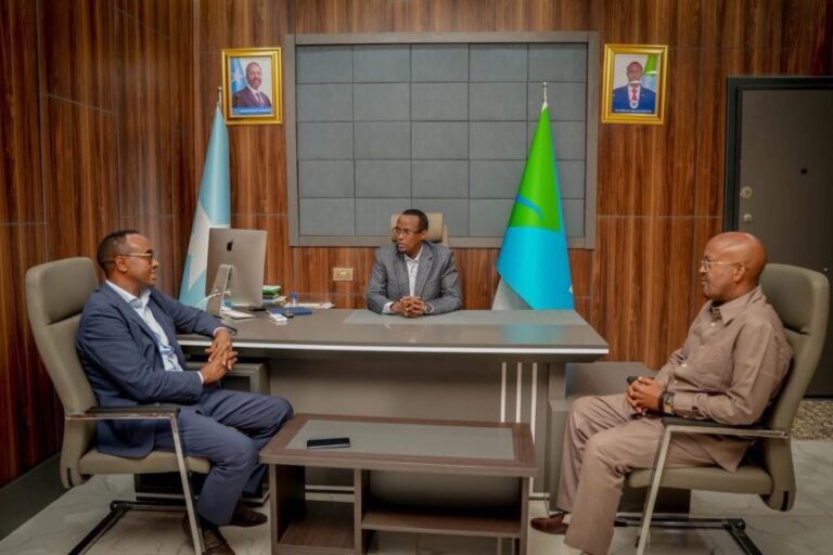 Madaxweynaha Hirshabeelle oo xafiiskiisa ku qaabilay Guddoomiyaha SoDMA