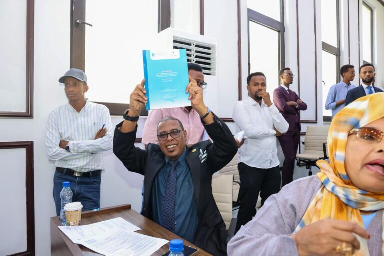 Xildhibaannada labada Aqal ee BJFS oo loo qeybiyay wax-ka-bedelka Dastuurka cutubyada 5-aad ilaa 9-aad.